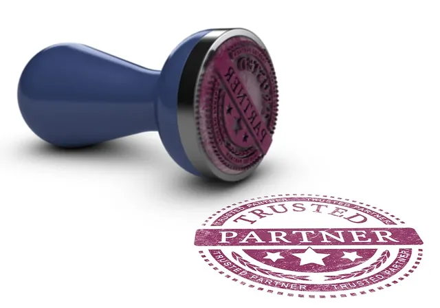 Trusted partner stamp illustration