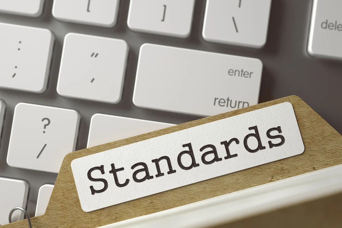 Standards label on a computer keyboard