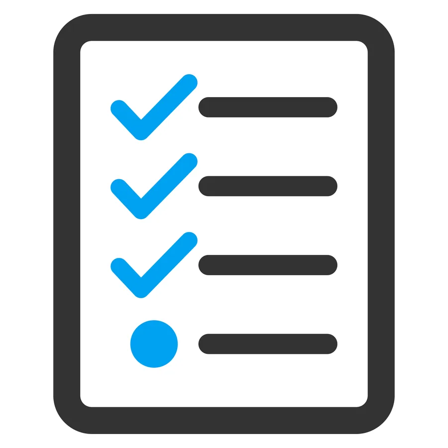 Checklist illustration with completed items
