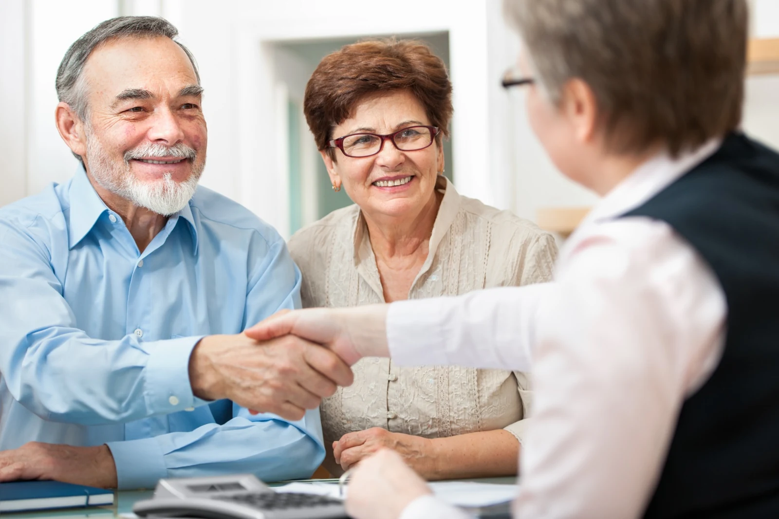 Couple discussing their plans with a consultant