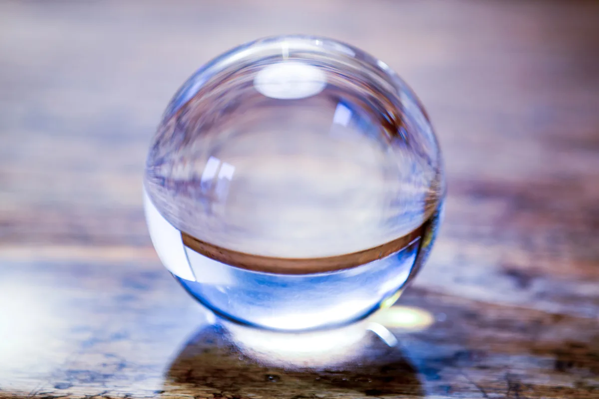 Clear glass sphere illustrating transparency