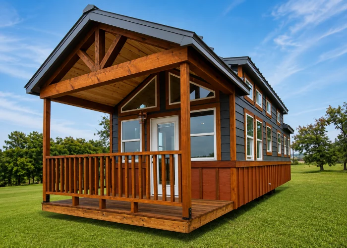 Trailblazer park model tiny home exterior