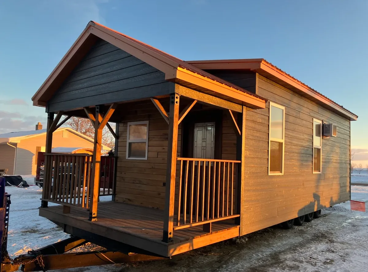 A Snake River Tiny Homes park model tiny home delivered in Utah