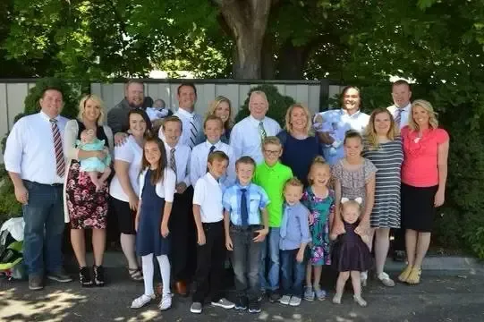 Porter and Debbie Talbot with their children and grandchildren in Rigby, Idaho