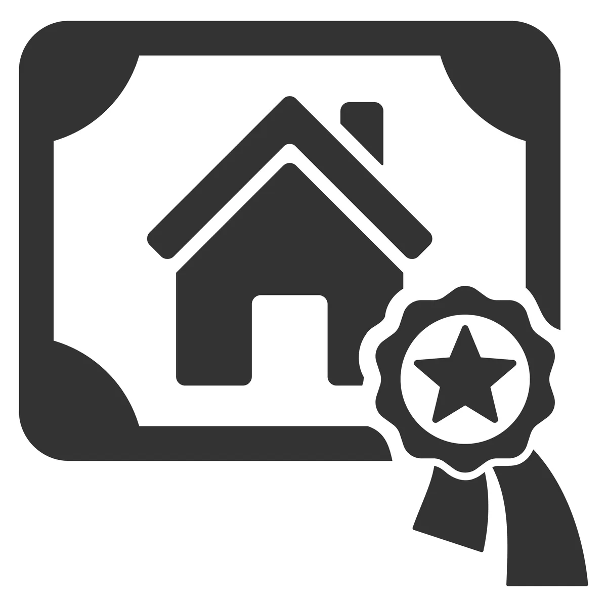 Illustration of a house with certification documents